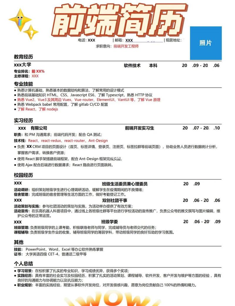 SEO分析检验专业简历